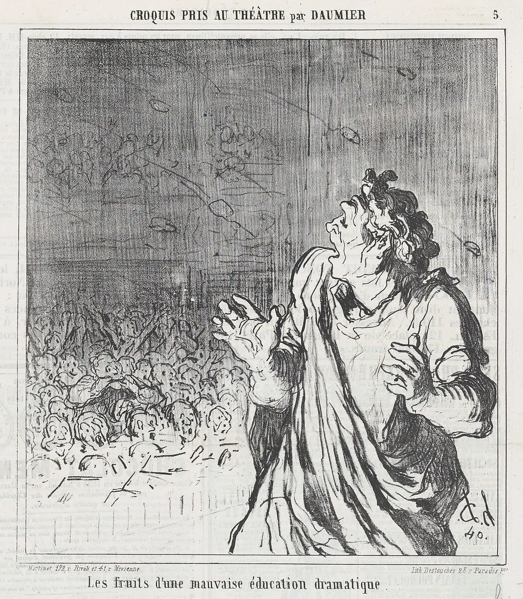 The results of bad dramatic timing, from 'Theater sketches,' published in Le Charivari, 1864 — Aaron Martinet|Honoré Daumier|Destouches