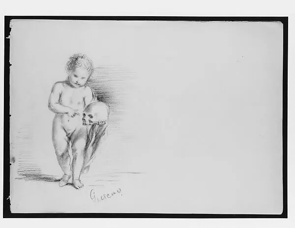 Child Holding Skull (from "Splendid Mountain Watercolours" Sketchbook) — John Singer Sargent