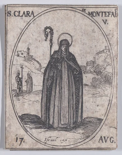 Ste. Claire de Monte-Falco, vierge (St. Clare of Montefalco, Virgin), August 17th, from "Les Images De Tous Les Saincts et Saintes de L'Année" (Images of All of the Saints and Religious Events of the Year)
