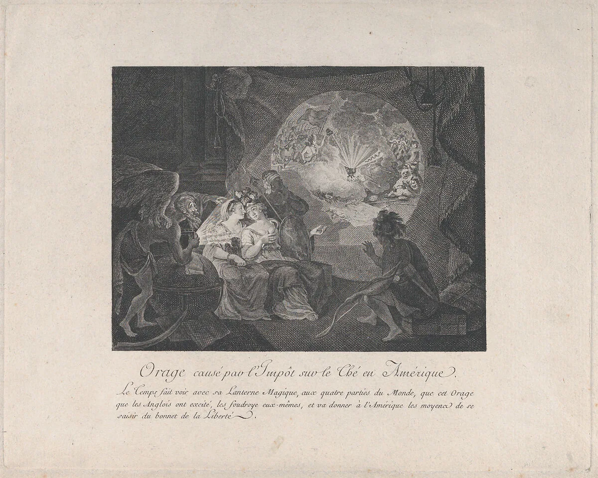 Orage causé par l'Impôt sur le Thé en Amérique — Anonymous, French, early 19th century