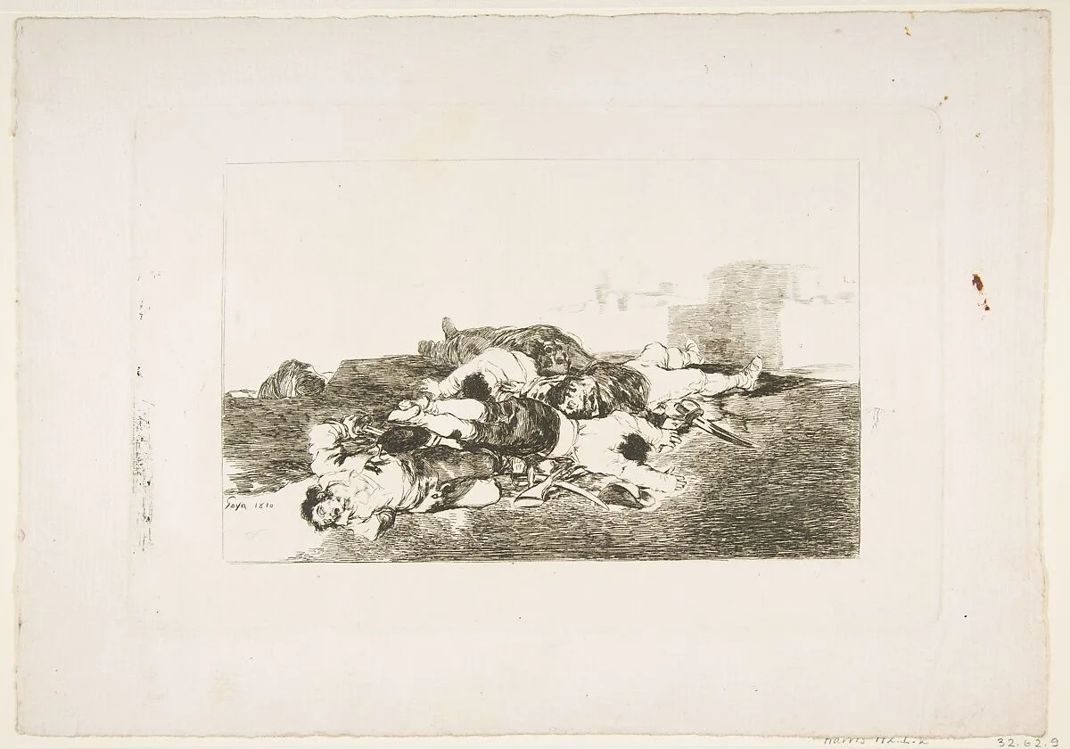 Plate 22 from "The Disasters of War" (Los Desastres de la Guerra): 'Even worse' (Tanto y mas) — Goya (Francisco de Goya y Lucientes)