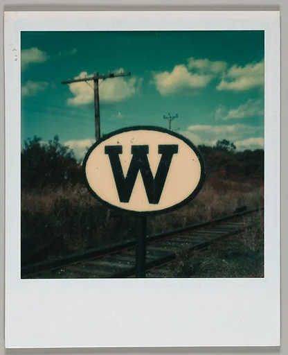 [Sign Near Train Tracks: "W"]