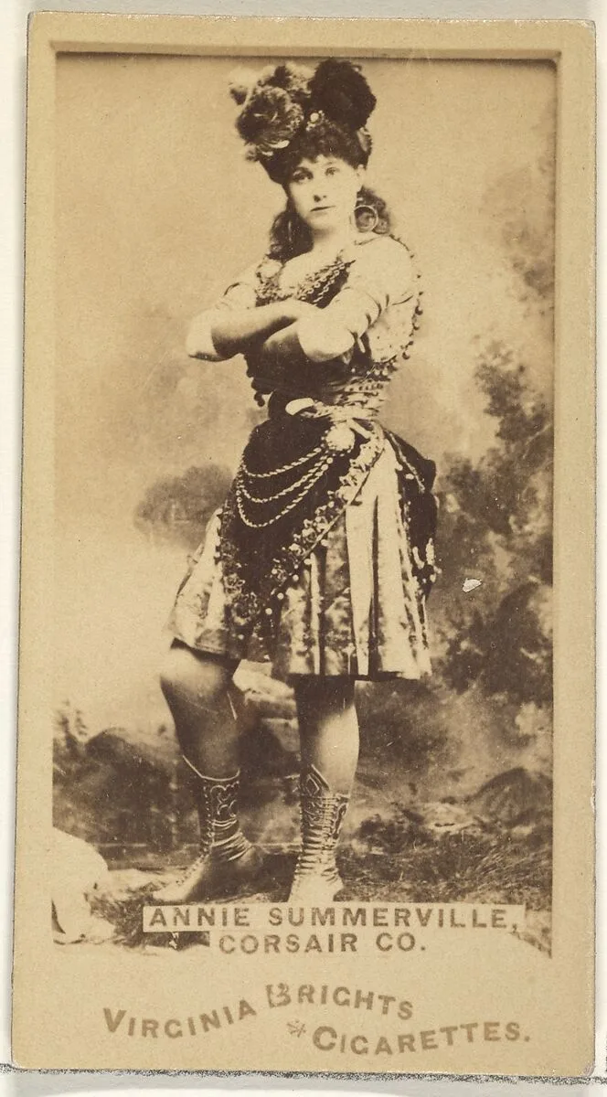 Annie Summerville, Corsair Co., from the Actors and Actresses series (N45, Type 1) for Virginia Brights Cigarettes — Allen & Ginter