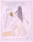 Seated Nude at an Easel — Marcel Vertès