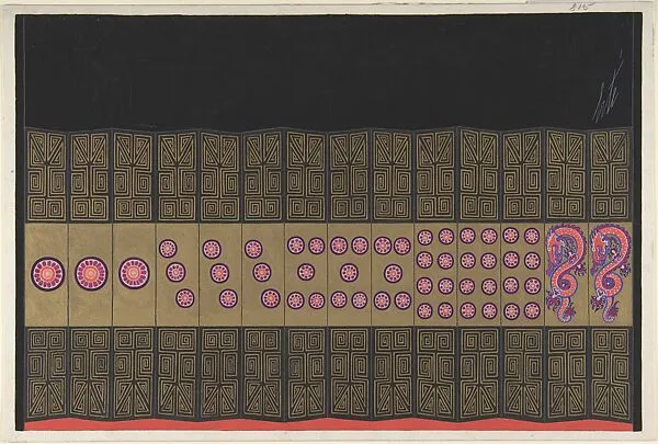 Design for curtain (folding screen) — Erté (Romain de Tirtoff)