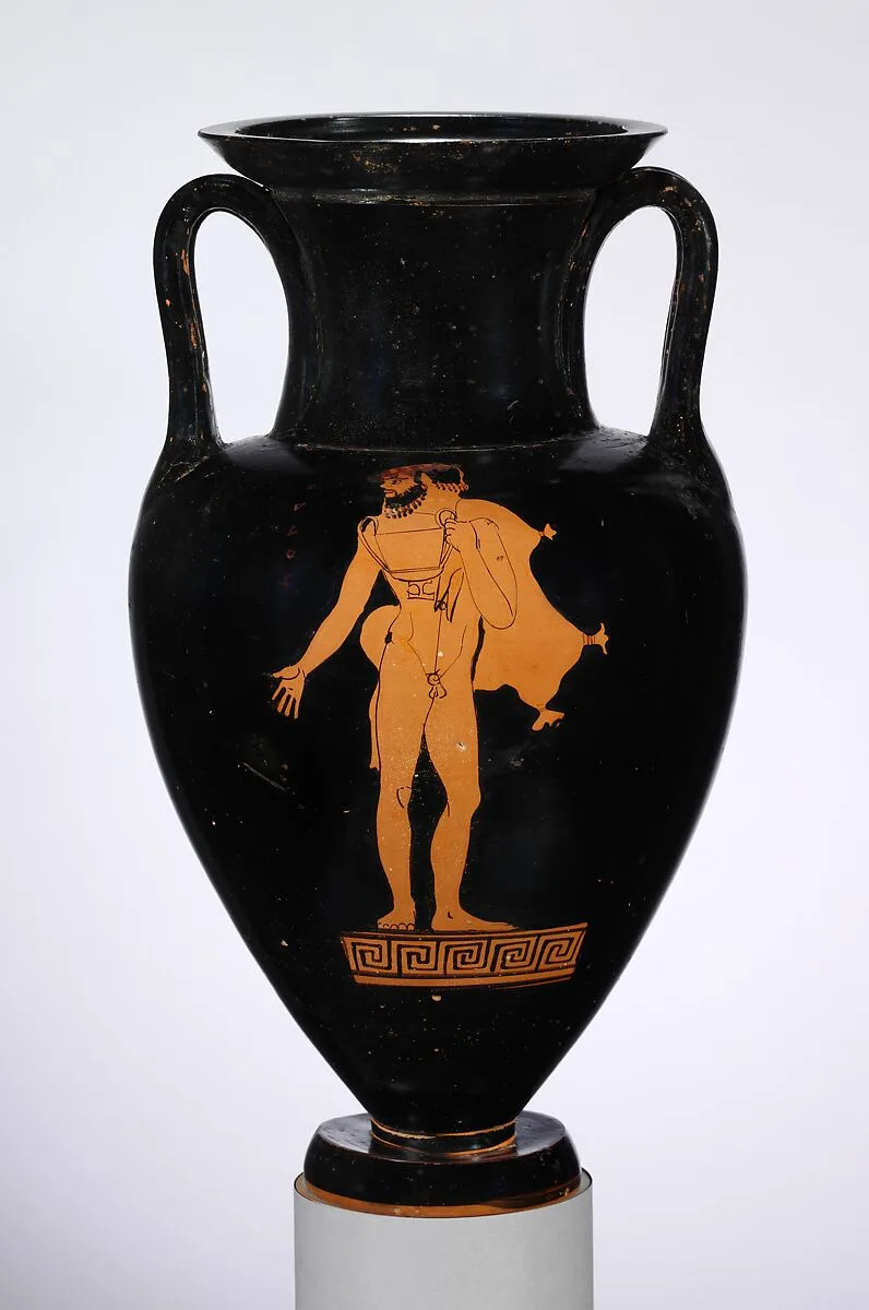 Terracotta Nolan neck-amphora (jar) — Oionokles Painter