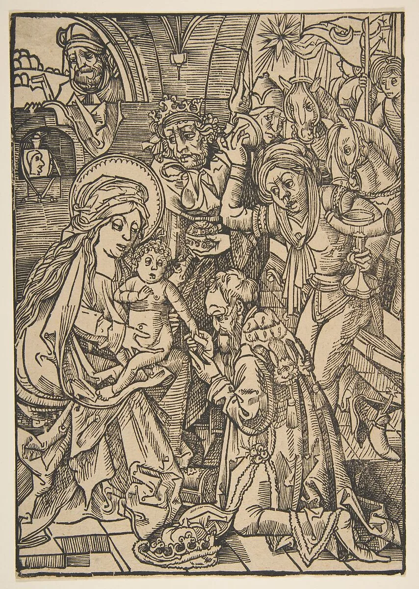 The Adoration of the Magi (Schr. 100) — Anonymous, German, 15th century
