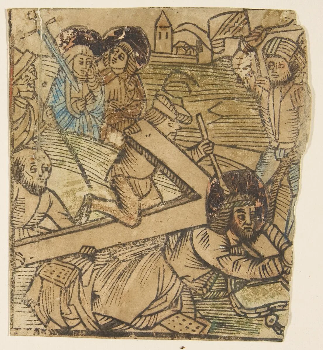 One of the Seven Falls of Christ (Schr. 655) — Anonymous, German, 15th century