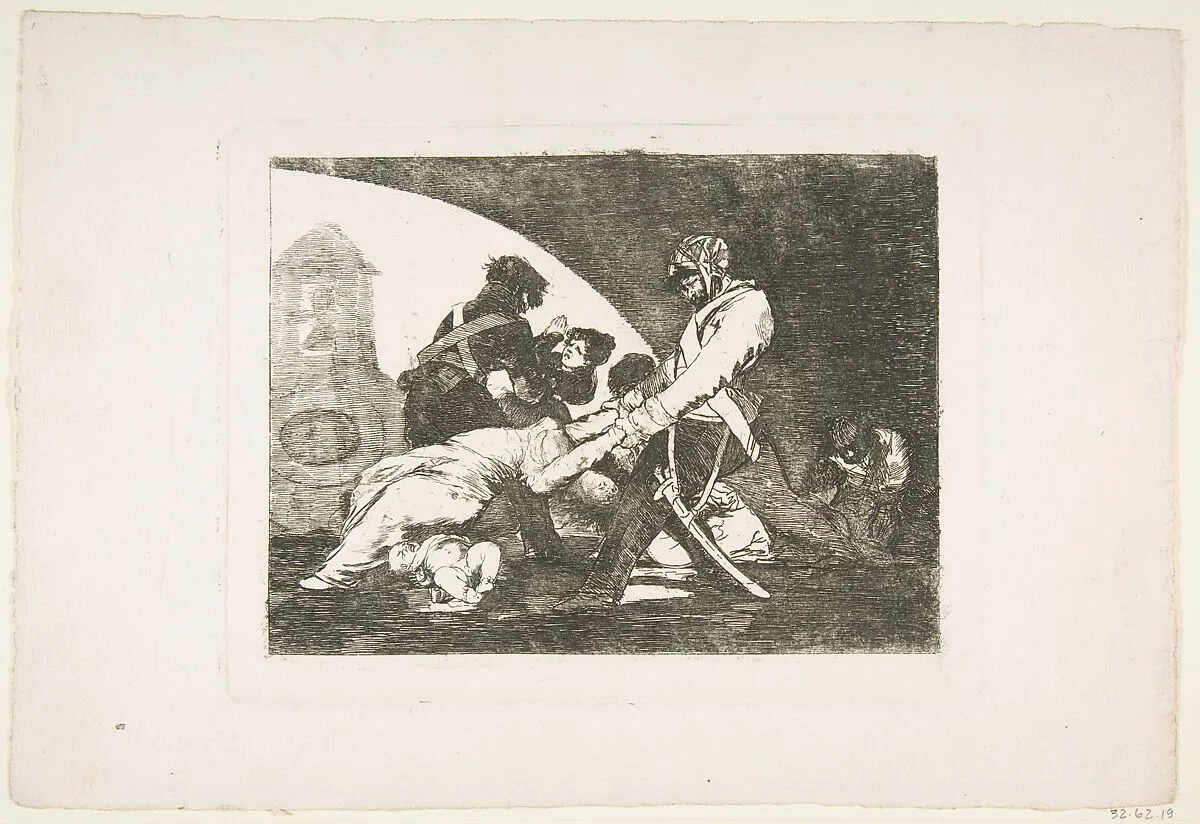 Plate 11 from "The Disasters of War" (Los Desastres de la Guerra): 'Neither do these' (Ni por esas) — Goya (Francisco de Goya y Lucientes)