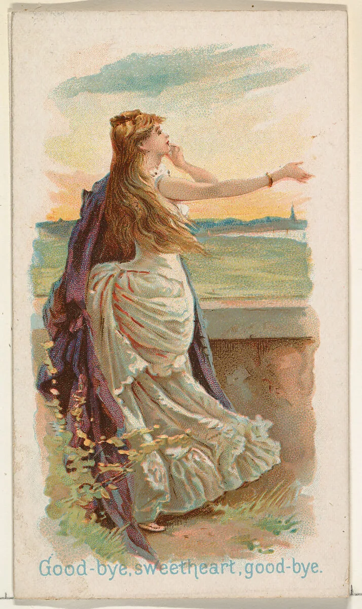 Good Bye, Sweetheart, Good Bye, from the Illustrated Songs series (N116) issued by W. Duke, Sons & Co. to promote Honest Long Cut Tobacco — George S. Harris & Sons|American Tobacco Company|W. Duke, Sons & Co.