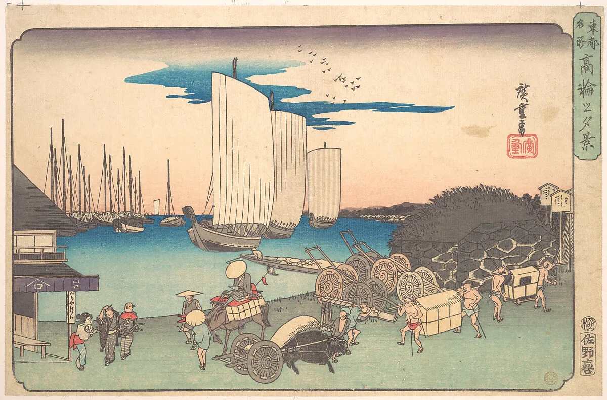東都名所 高輪の夕景|Takanawa no Yukei — Utagawa Hiroshige