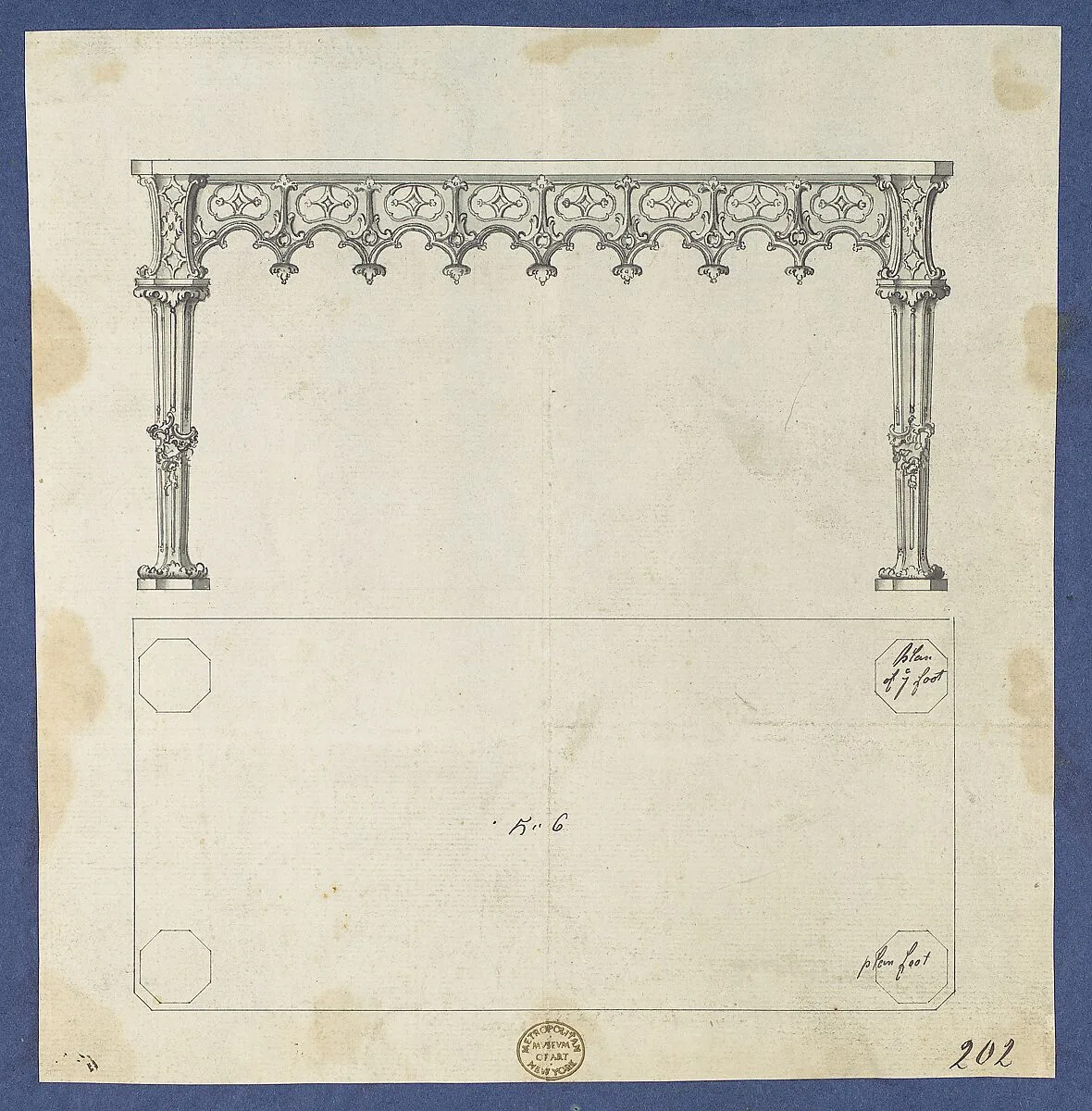 Sideboard Table, from Chippendale Drawings, Vol. II — Thomas Chippendale