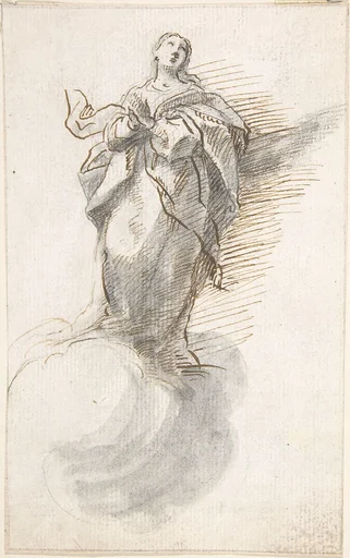 Virgin of the Immaculate Conception Standing on Clouds