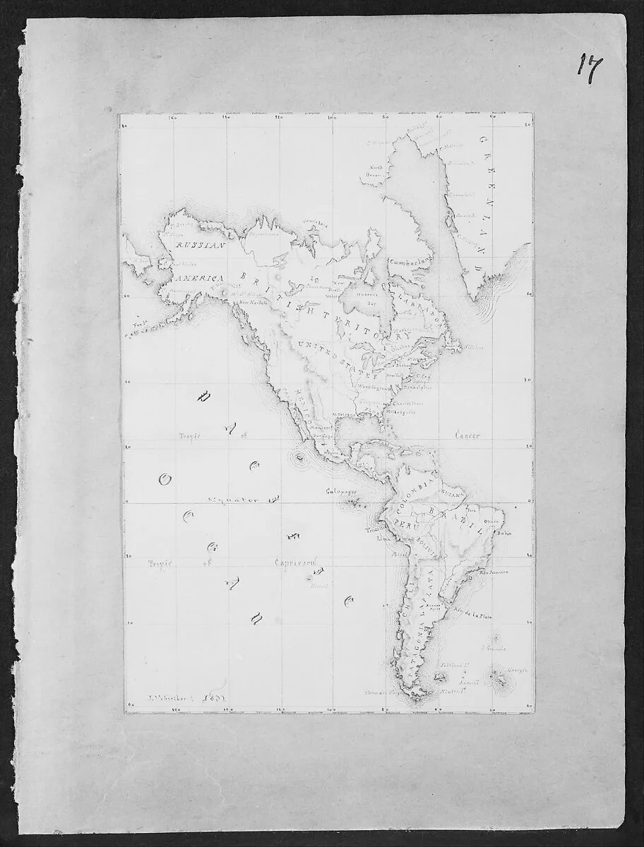 Map of the Western Hemisphere (from Sketchbook) — James McNeill Whistler