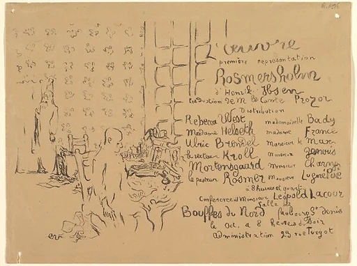 Rosmersholm, Program from Théâtre de l'Oeuvre, October 1893