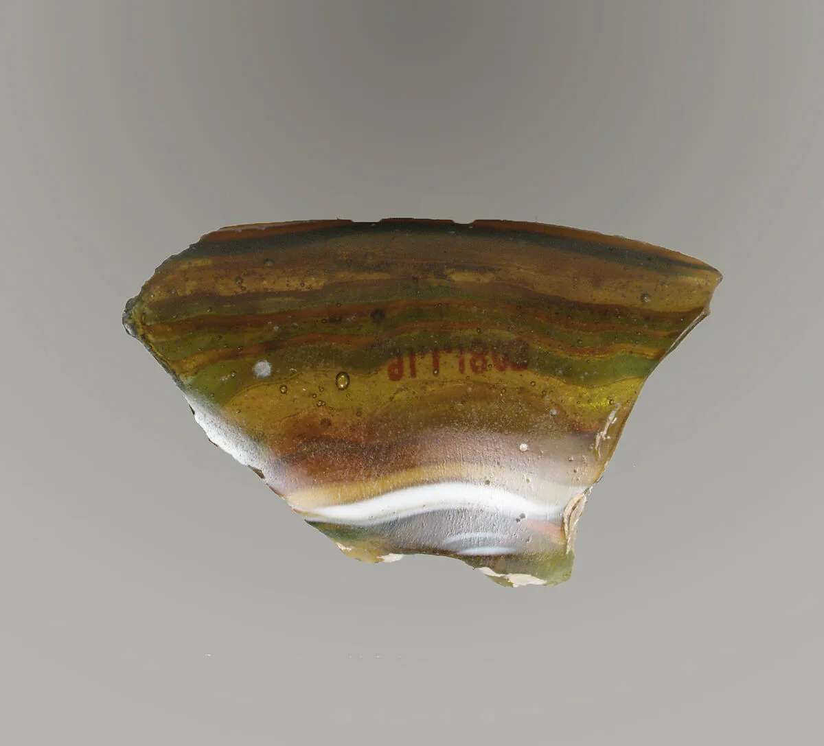 Glass mosaic ribbed bowl fragment — Unknown