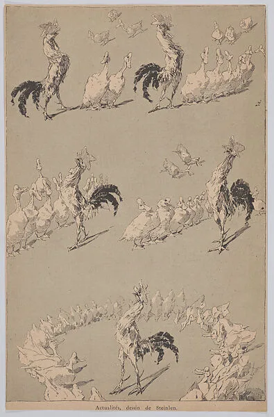 Actualités, Dessin de Steinlen (Sheet of Illustrations from Le Chat Noir) — Théophile-Alexandre Steinlen