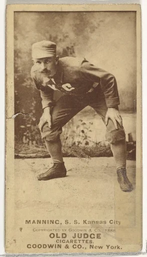 James H. "Jim" Manning, Shortstop, Kansas City Cowboys, from the Old Judge series (N172) for Old Judge Cigarettes