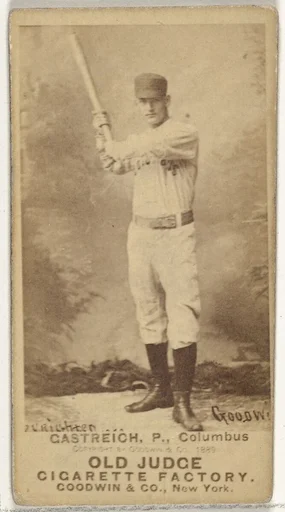 Henry Carl "Hank" Gastright, Pitcher, Cleveland, from the Old Judge series (N172) for Old Judge Cigarettes