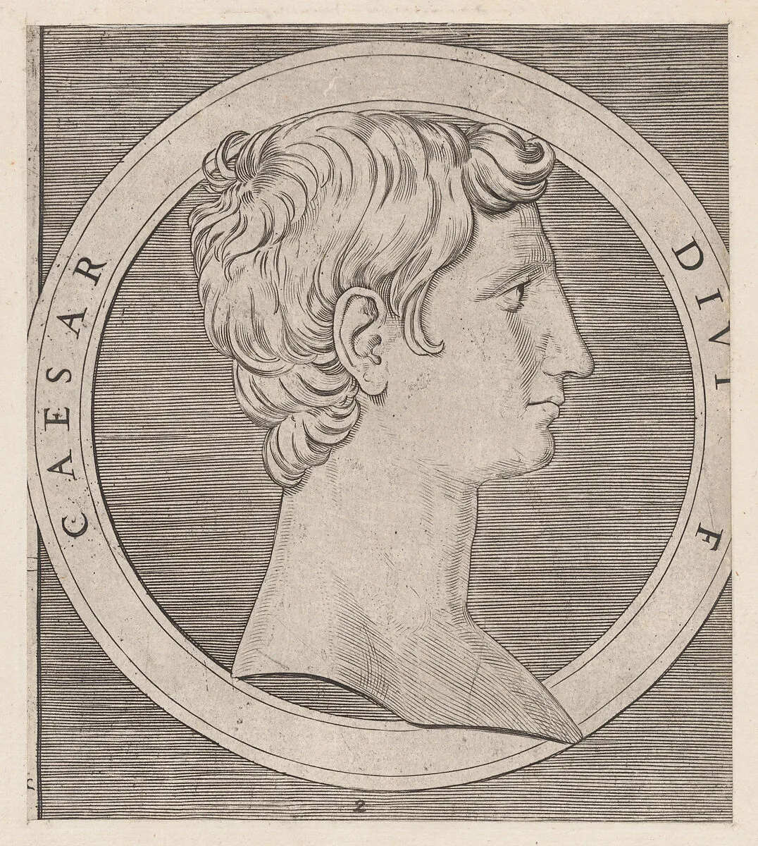 Speculum Romanae Magnificentiae: Octavian (Augustus), from The Twelve Caesars — Marcantonio Raimondi