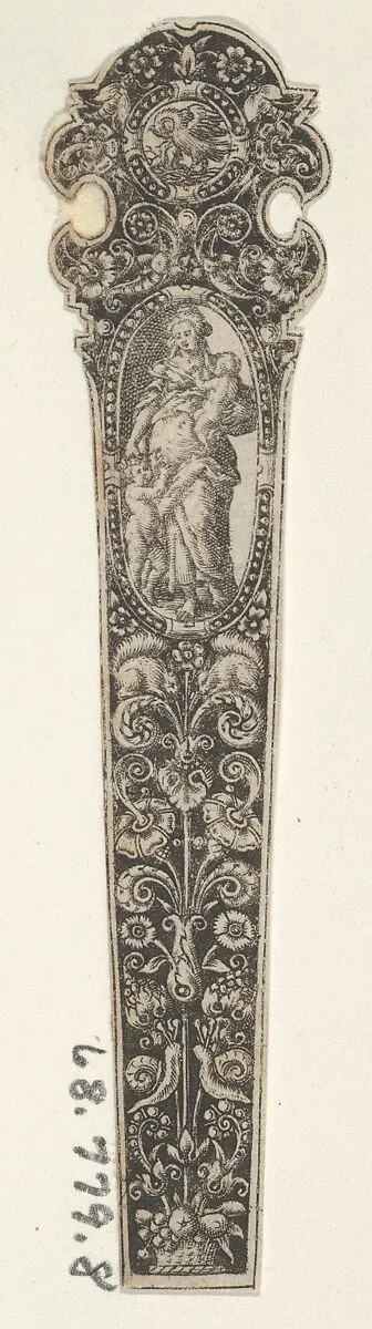 Design for a Knife Handle with the Personification of Charity — Johann Theodor de Bry