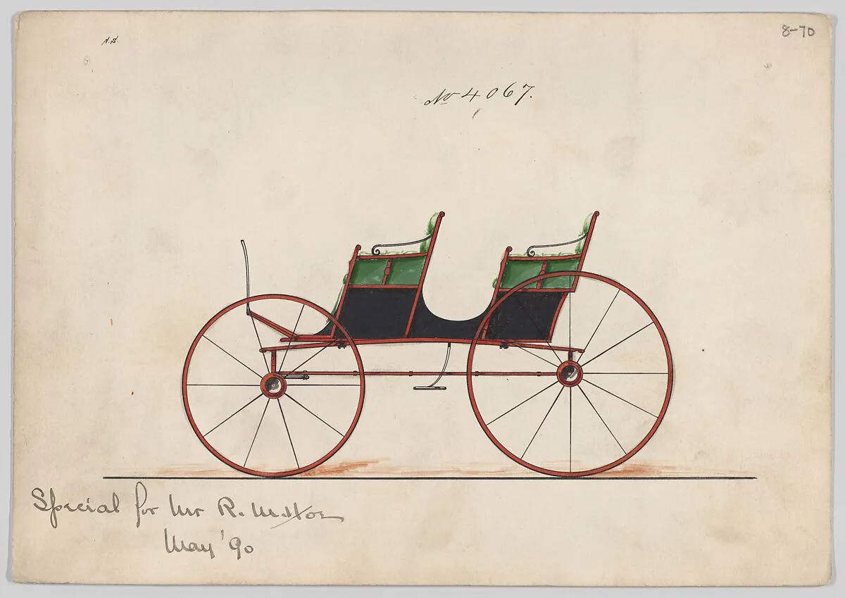 Design for 4 seat Phaeton, no top, no. 4067 — Brewster & Co.|Herman Stahmer