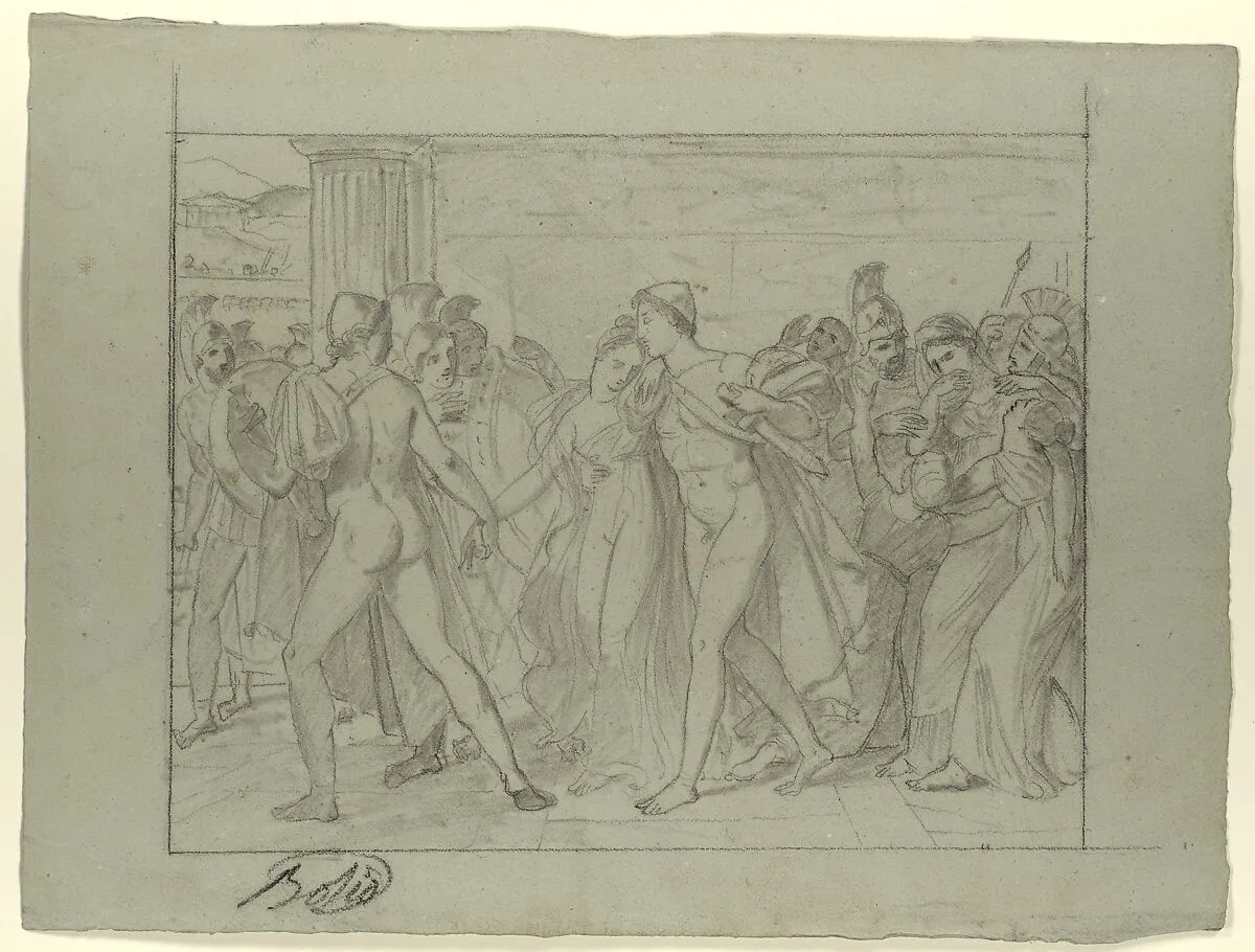 Composition Study for "Castor and Pollux Freeing Helen" — Joseph-Ferdinand Lancrenon