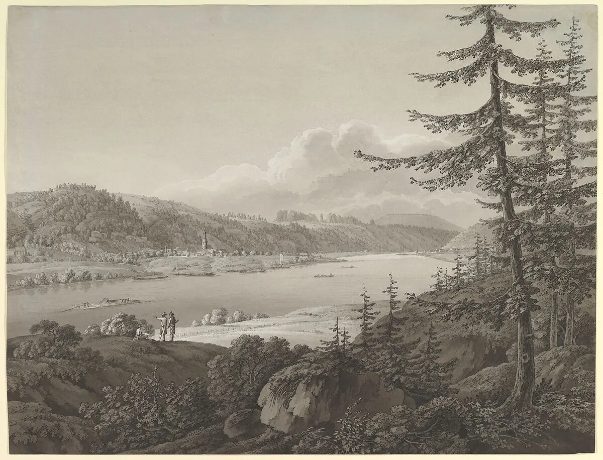 View of Bad Schandau at the River Elbe with the Winterberg — Adrian Zingg