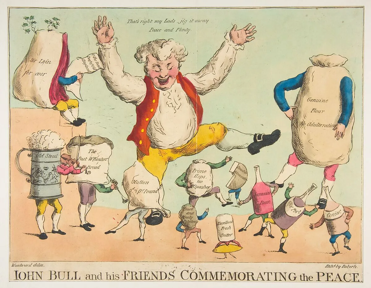 John Bull and His Friends Commemorating the Peace — George Murgatroyd Woodward|Piercy Roberts