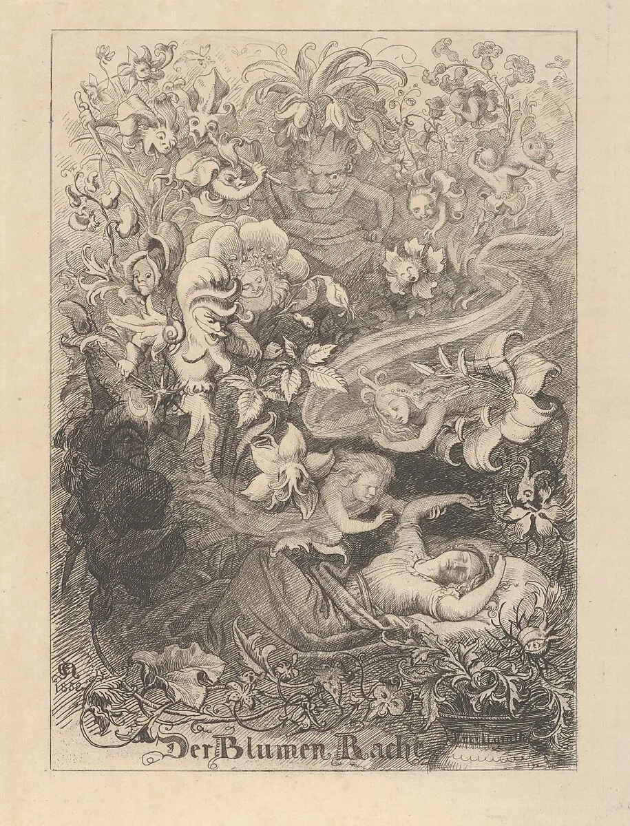 Illustration to the poem “The Flower’s Revenge” (Der Blumen Rache – Ferdinand Freiligrath) — Ferdinand Freiligrath|Eugen Neureuther