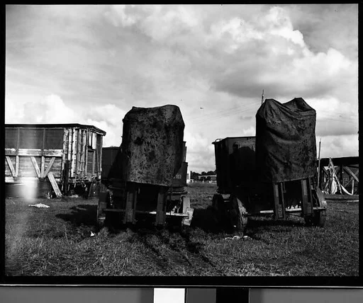 [Covered Train Cars, Circus Winter Quarters, Sarasota, Florida]