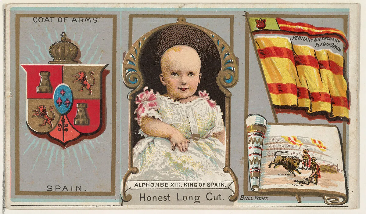 Alphonse XIII, King of Spain, from the Rulers, Flags, and Coats of Arms series (N126-1) issued by W. Duke, Sons & Co. — W. Duke, Sons & Co.