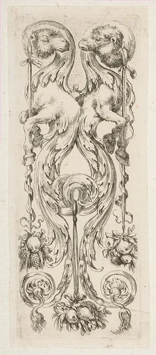 Two Facing Camel Heads with Bodies Terminating in Ornament