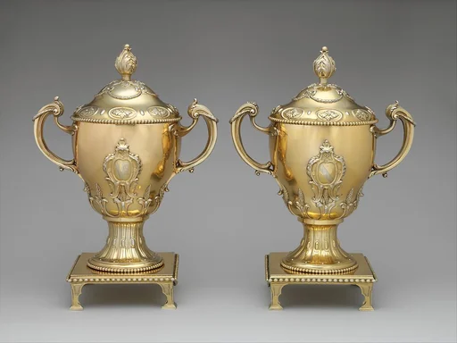 Cup with cover and stand (one of a pair)