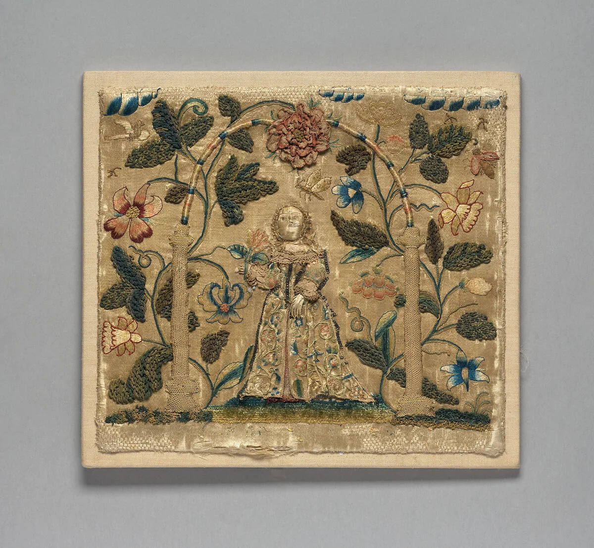 Picture with stumpwork embroidery — Unknown