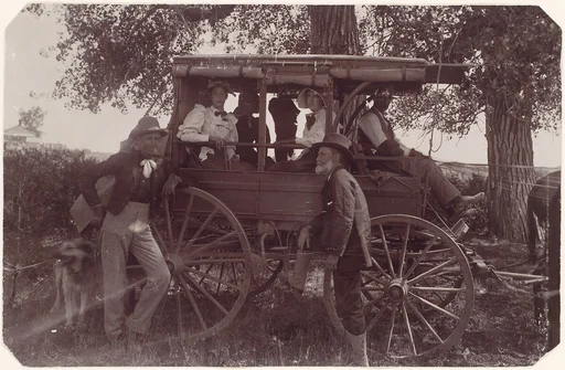 [Group with Horse-Drawn Carriage]