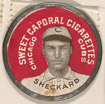 Sheckard, Chicago Cubs (red), from the Domino Discs series (PX7), issued by Kinney Brothers — Kinney Brothers Tobacco Company
