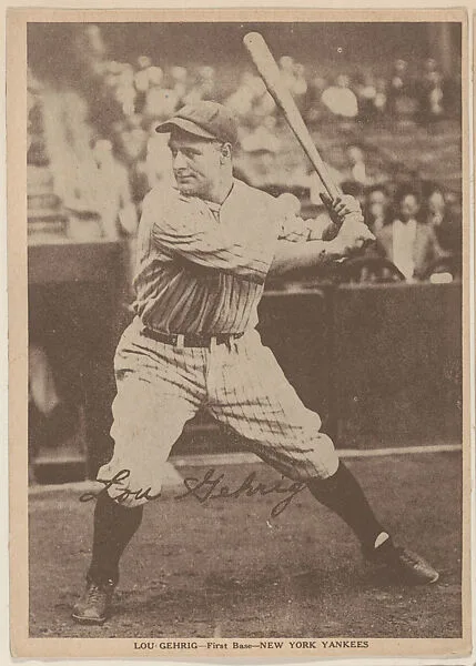Lou Gehrig, First Base, New York Yankees, Baseball trade card (W554) — Unknown
