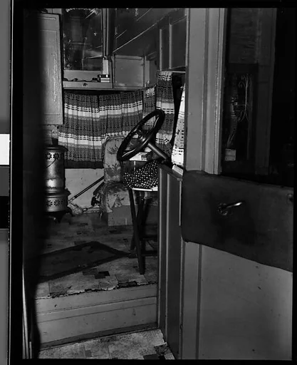 [Trailer Interior with Steering Wheel, Florida]