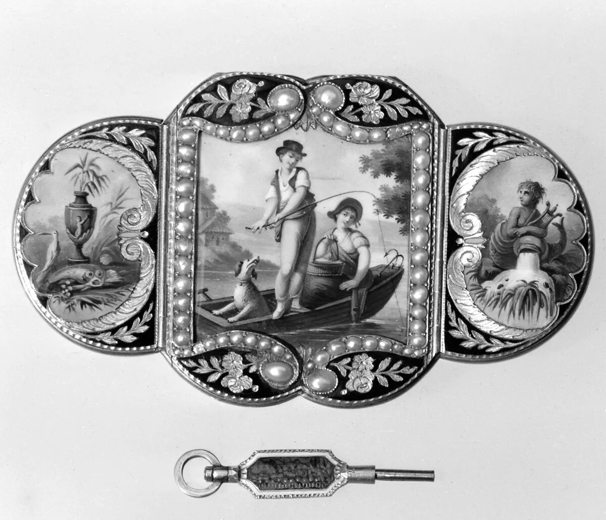 Box with watch and automaton — Unknown
