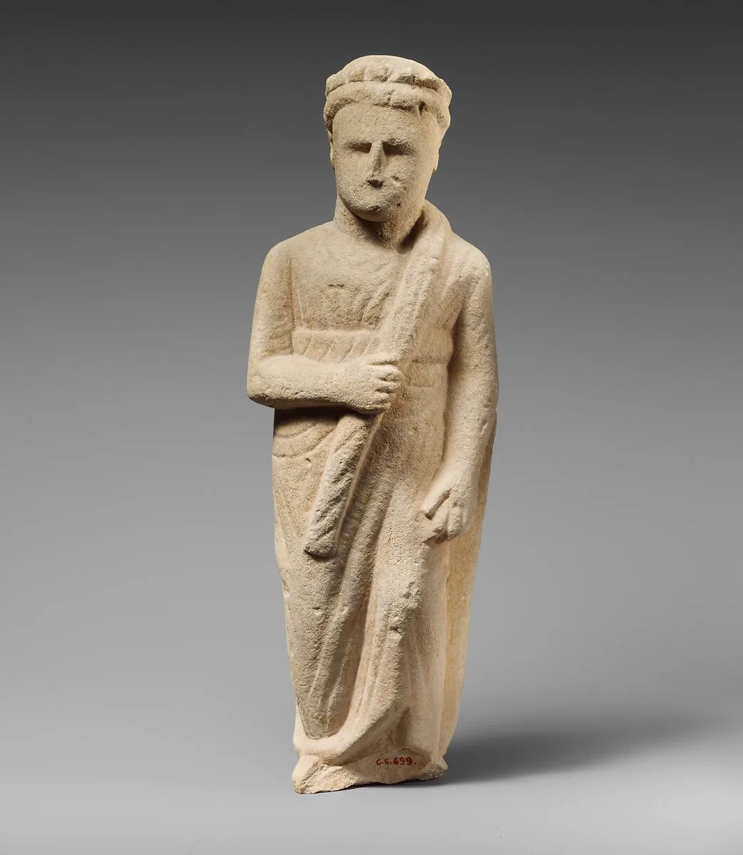 Limestone statuette of a boy — Unknown