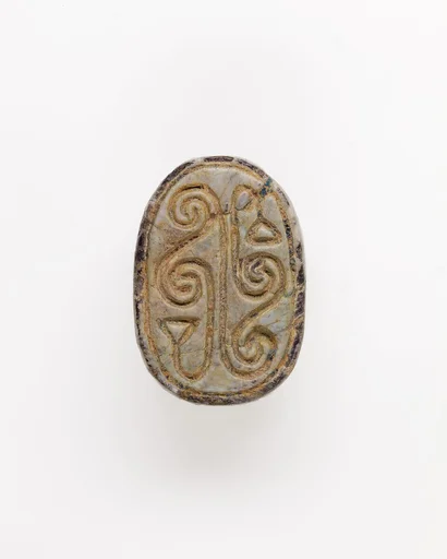 Scarab Decorated with Scrolls and Papyrus