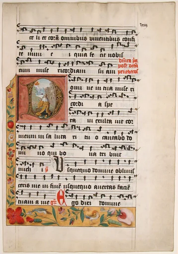 Initial D with King David, from a Cistercian Gradual