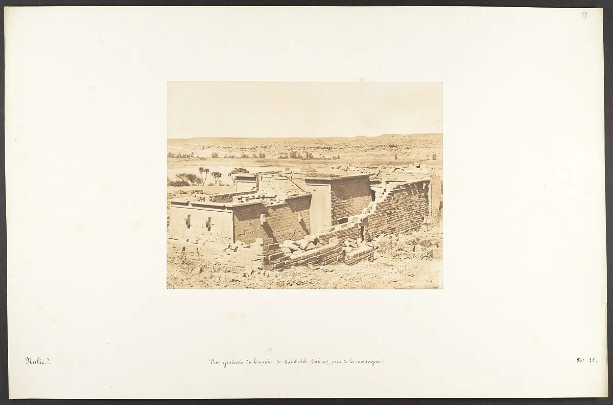Vue générale du Temple de Kalabcheh (Talmis), prise de la montagne — Maxime Du Camp