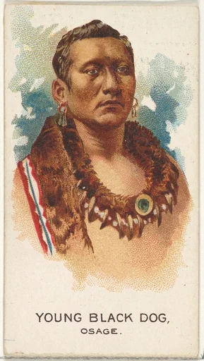 Young Black Dog, Osage, from the American Indian Chiefs series (N2) for Allen & Ginter Cigarettes Brands