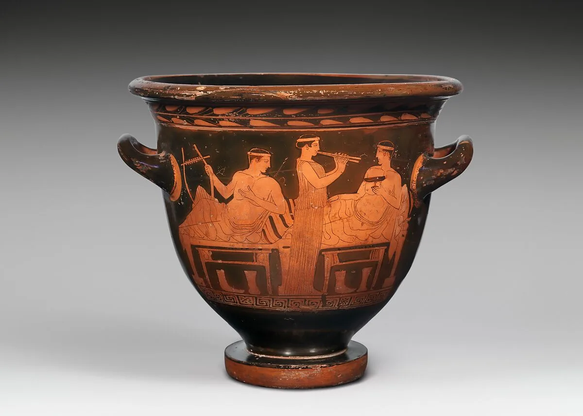 Terracotta bell-krater (bowl for mixing wine and water) — Painter of the Louvre Centauromachy