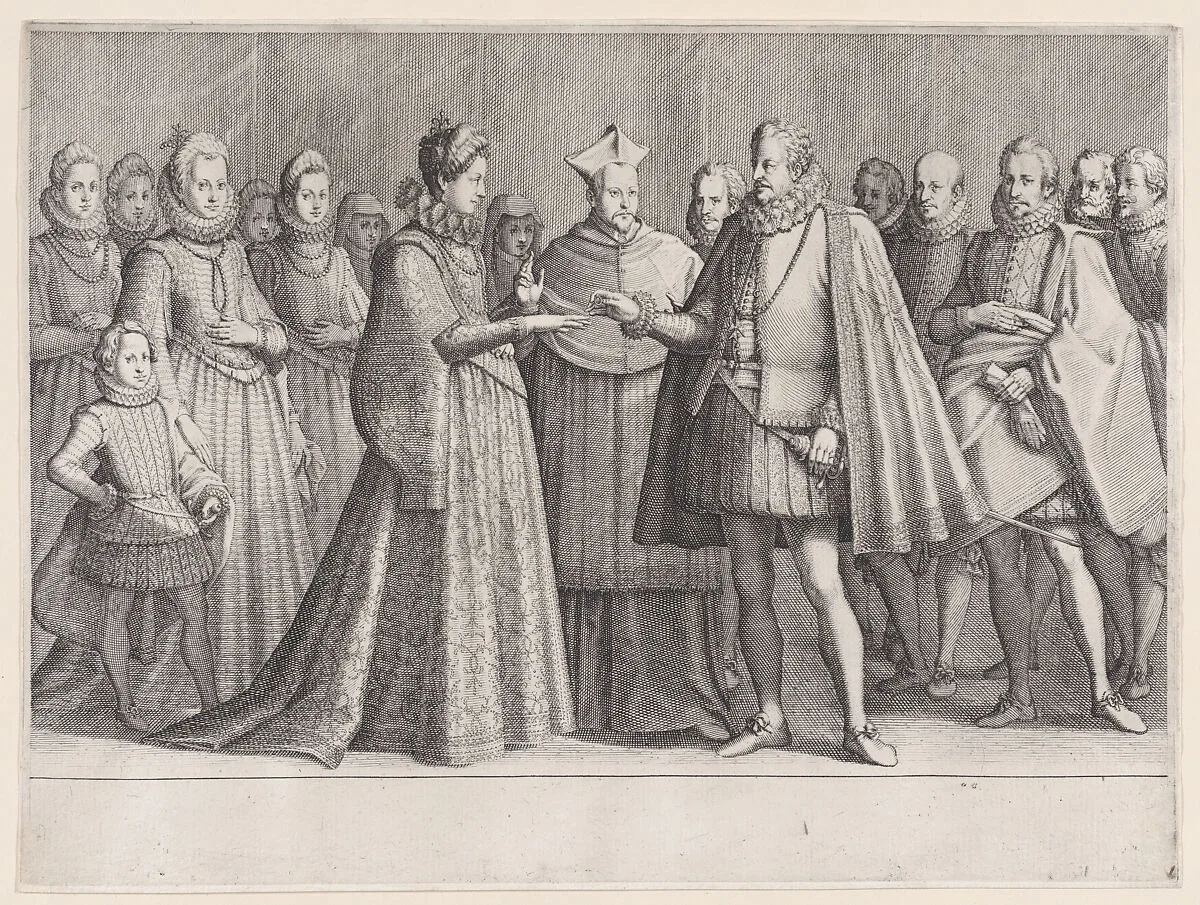 Le Mariage de Ferdinand 1er (The Marriage of Ferdinand I de'Medici), from La Vie de Ferdinand Ier de Médicis série appelée aussi Les Batailles des Médicis (The Life of Ferdinand I de'Medici also called The Medici Battles) — Jacques Callot|Matteo Rosselli|Jacopo da Empoli (Jacopo Chimenti)