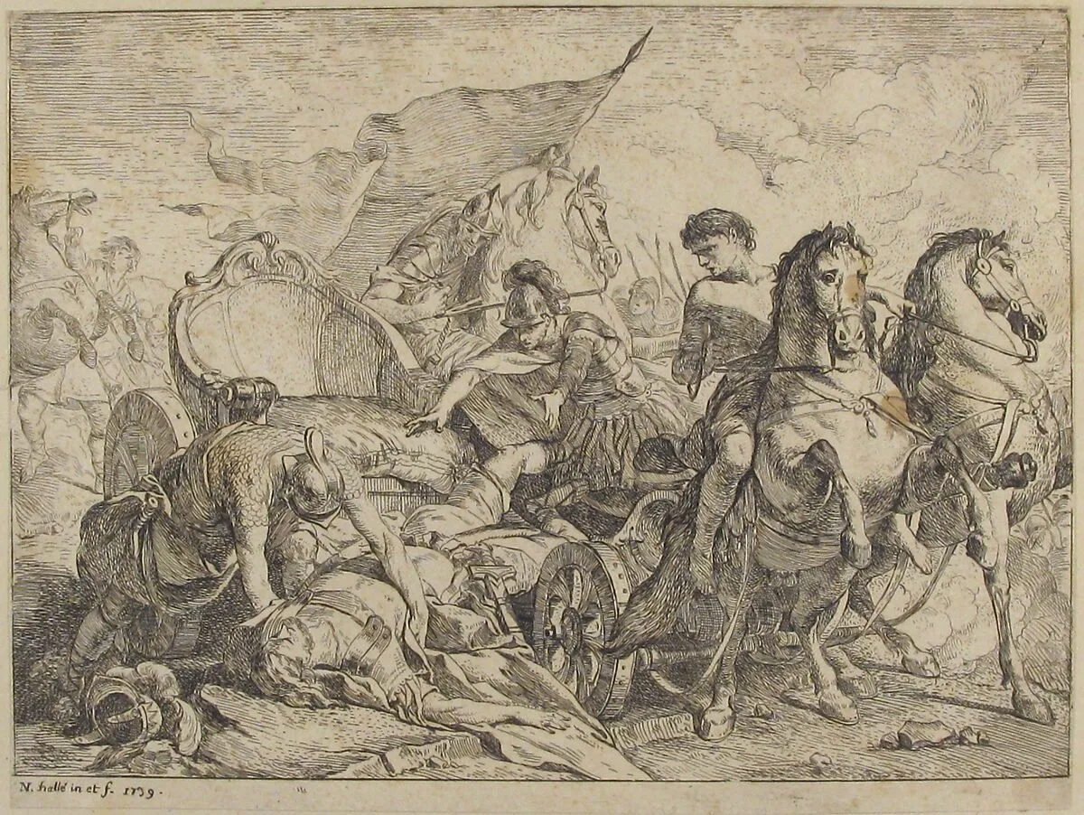 Fall of Antiochus From His Chariot — Noël Hallé