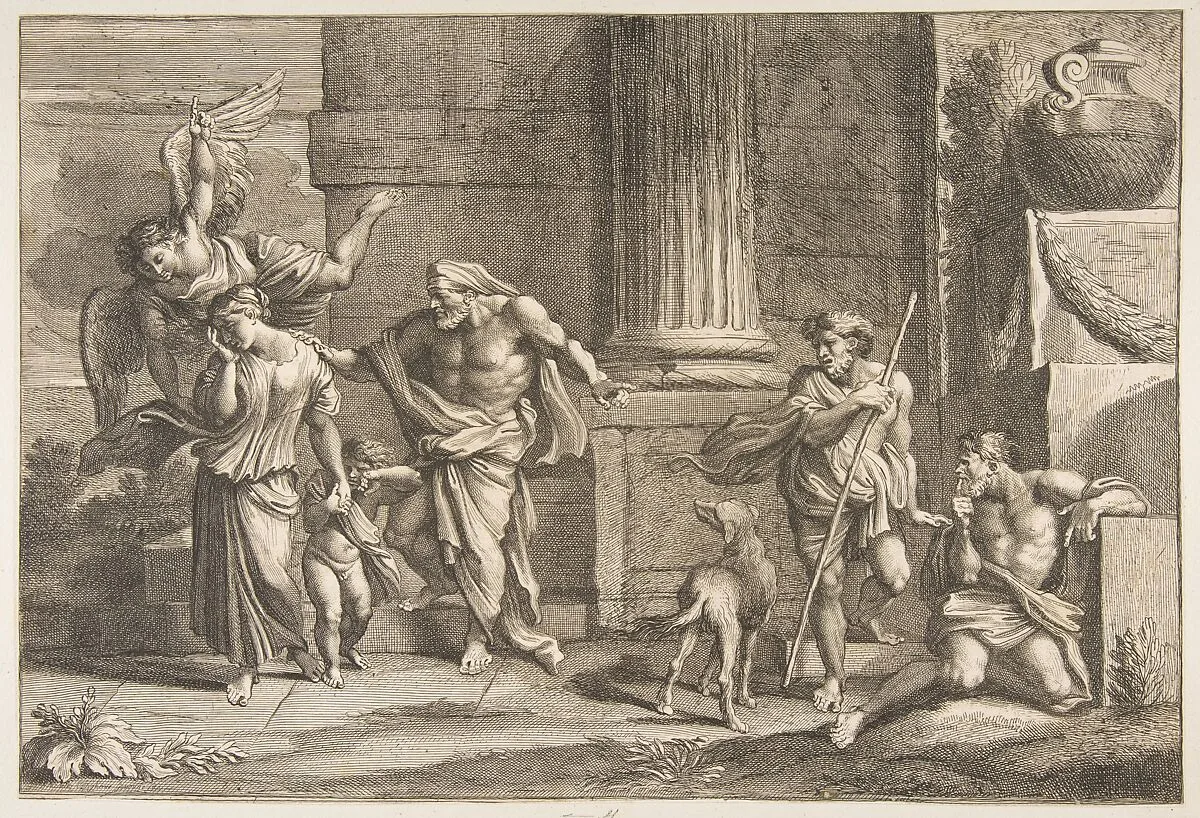 The Expulsion of Hagar — Charles Massé|Giovanni Benedetto Castiglione (Il Grechetto)