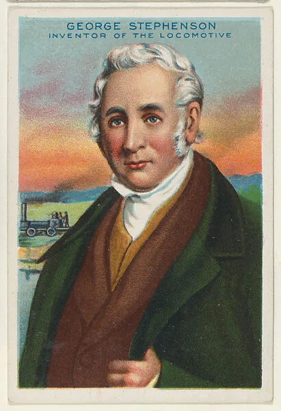 George Stephenson, Inventor of the Locomotive, from the "Heroes of History" series (T68), issued with Miners Extra Smoking Tobacco, Natural Leaf Scrap, and Royal Bengals Little Cigars — Royal Bengals Little Cigars|George Stephenson